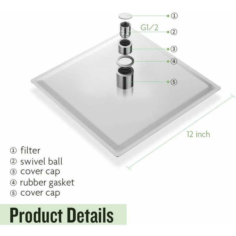 Pomme de douche à pluie double 2,5 GPM GPM