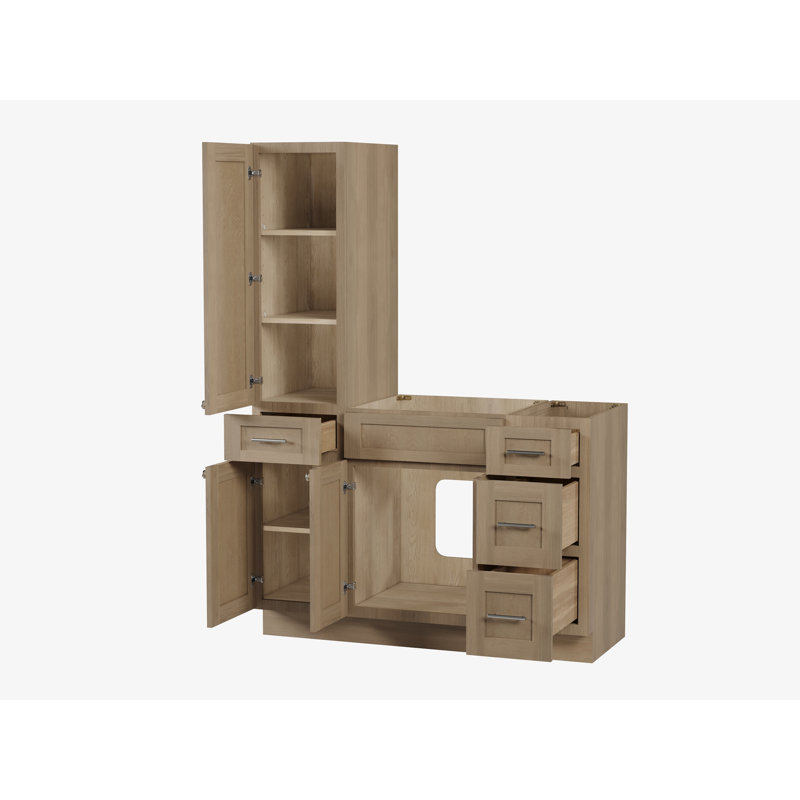 Ensemble de meuble-lavabo simple 51 po Disar, Chêne naturel