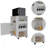4-Shelf Microwave Cabinet With Caster White， Modern And Elegant Design