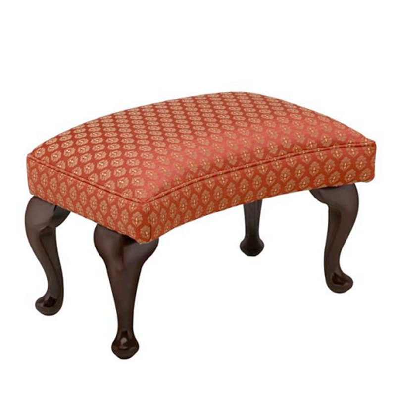 Loretta Solid Wood Accent Stool, Mahogany, Linea Sea Green