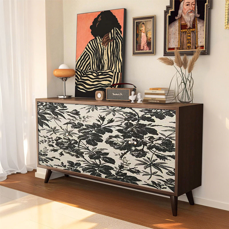 Buffet élégant en noyer avec grand rangement, H 33,46 po x l 63 po x P 15,75 po