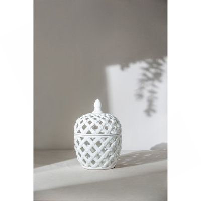 D8.5X11.5" Ballas Bird Lidded Jar