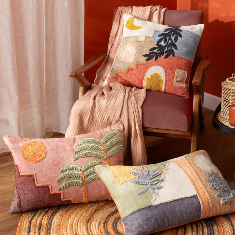 Moloko Abstract Pink Rectangular Throw Cushion