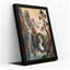 Art japonais sur toile, cascade japonaise et pont de pierre sous la lune rose-133505283