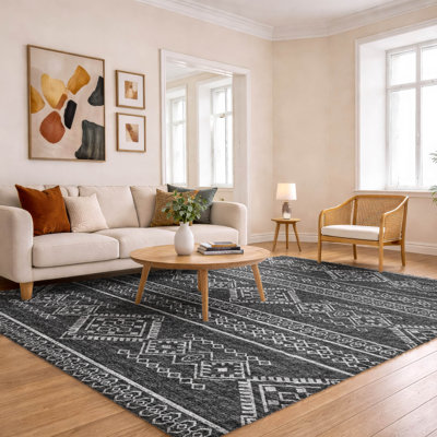 Premium Machine Washable Dream Shag ADS120 Tribal Rug