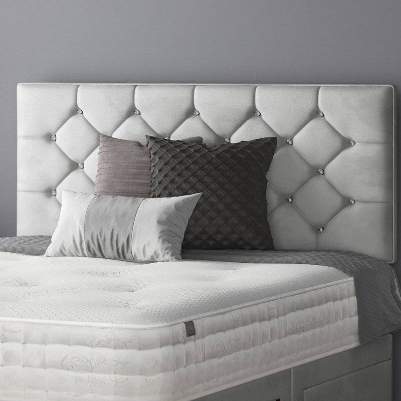 Hatmaker Divan Bed Base, Silver, Kingsize (5'), 2 Foot-end Drawers