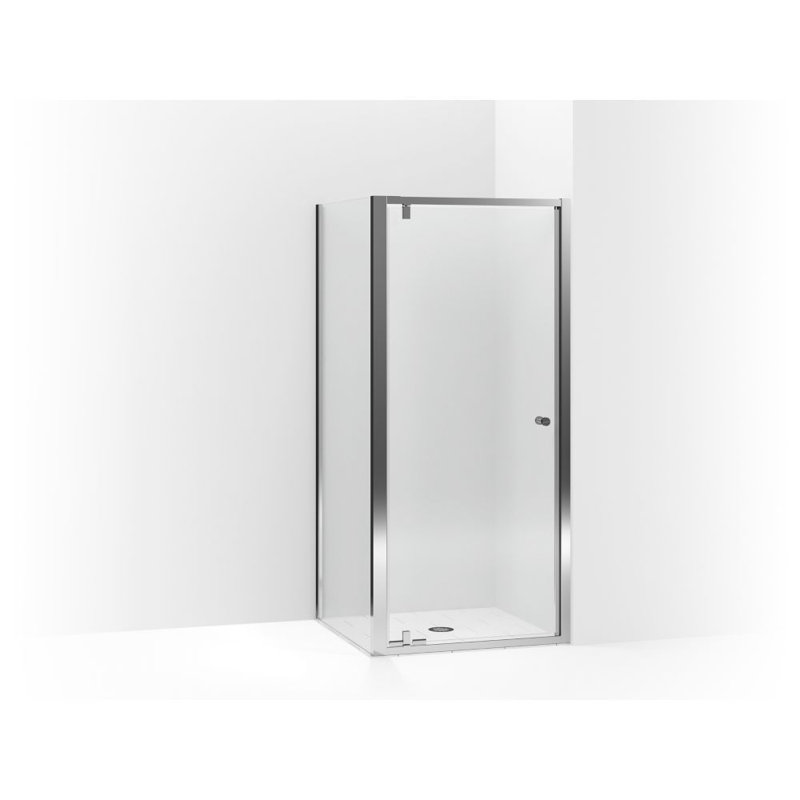 Porte de douche à pivot avec panneau de retour pour enceinte d'angle Whiston x 36 po x 74-7 / 8 po