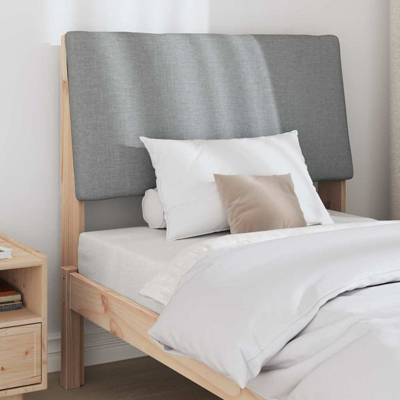 Solid Wood Headboard, UK Single - DE 90 x 190 cm, Brown, Light Grey