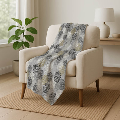 Addison Machine Washable Sherpa ASB908 Circles Throw Blanket