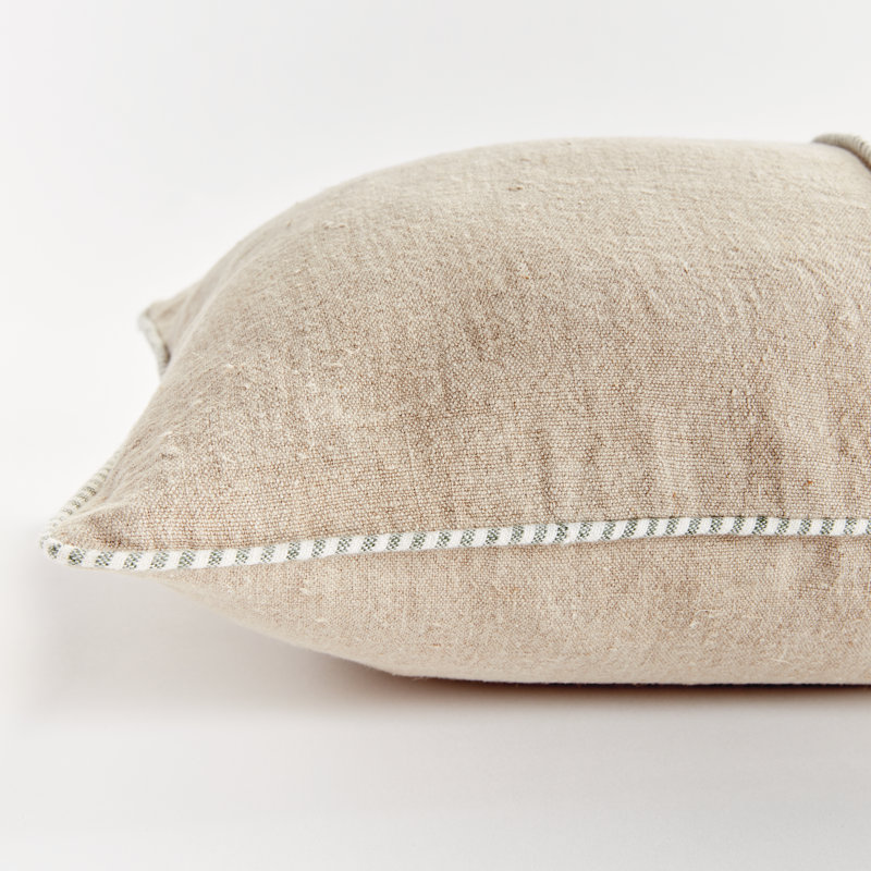 Matteo Linen Pillow Cover & Insert, 14"H x 20"W, Rectangular