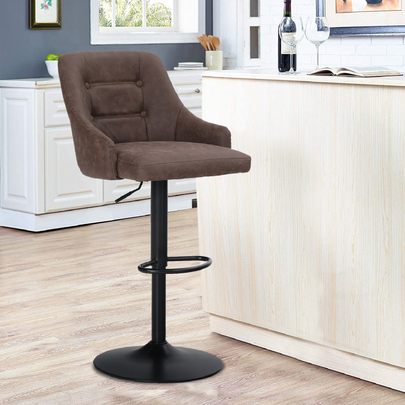 Tabouret pivotant à hauteur réglable, Brun