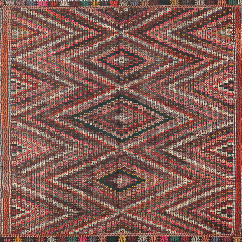 Tapis contemporain brun / marron, Carré 3 pi