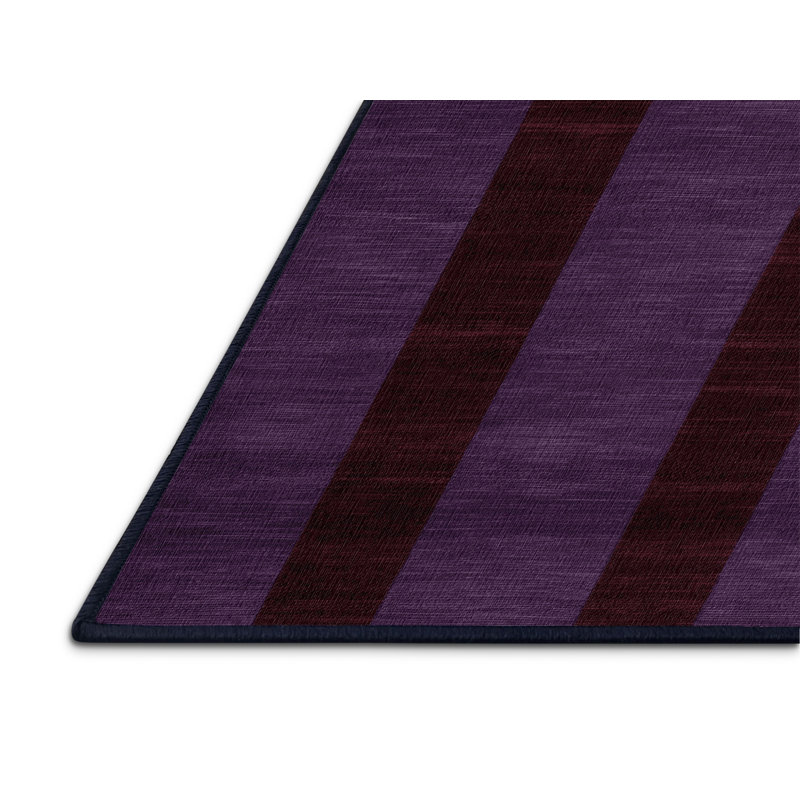 Machine Washable Checkered Purple Area Rug, Rectangle 8' x 12'