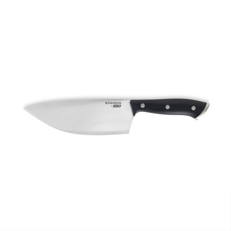 Zakarian by Dash 7" Rocking Chef Knife with Sheath, Black