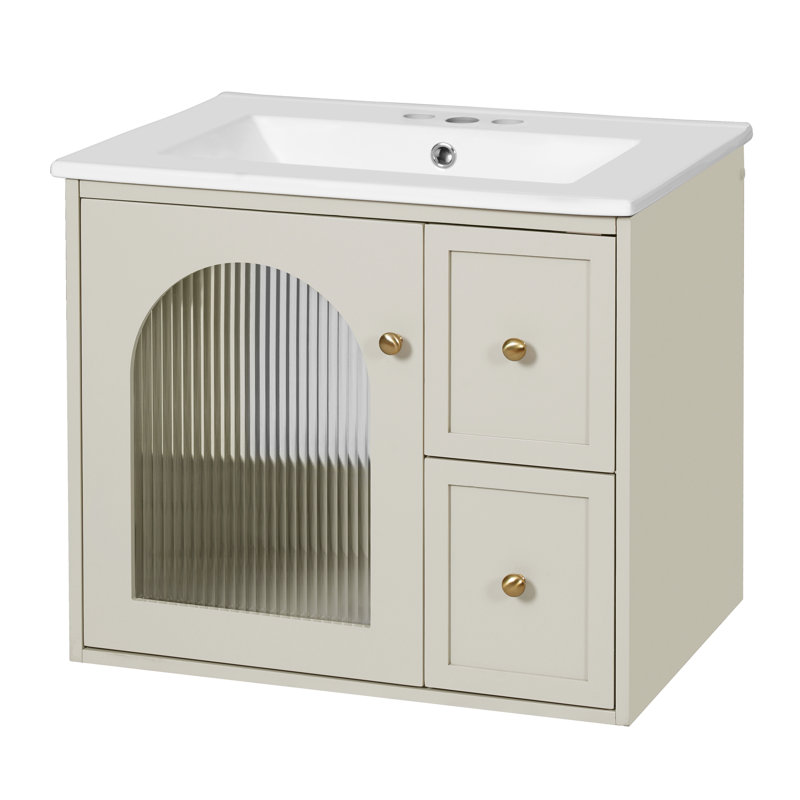 Meuble-lavabo moderne 24 po Arlo, Beige