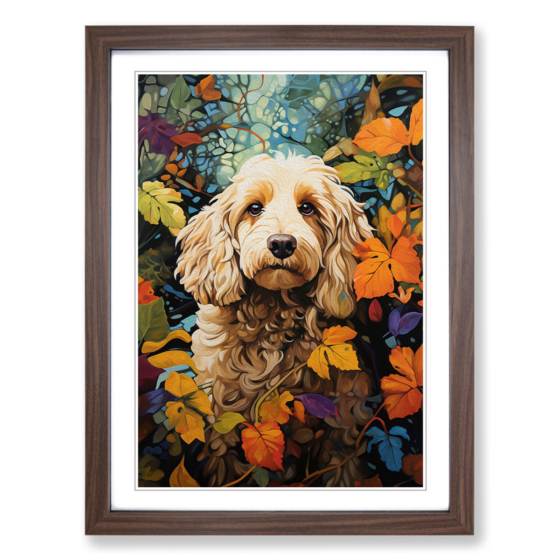 Single Picture Frame Print on Wood, Walnut Framed, 46cm H x 34cm W