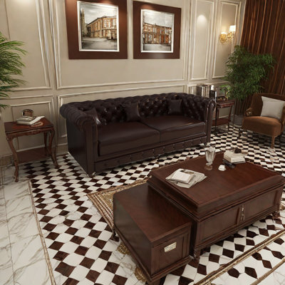 Tashyra 86.61'' Leather Sofa