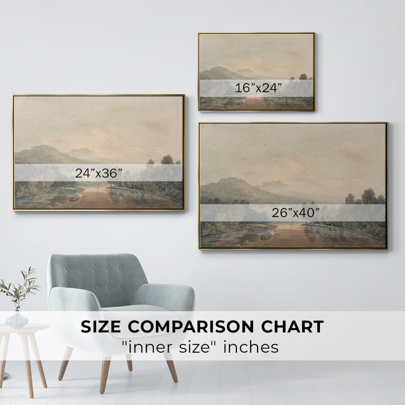 "Vintage Landscape - CDxxi" sur toile, Or, H 27 po x l 41 po