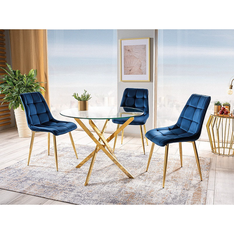 Medora Round Glass Top Dining Table
