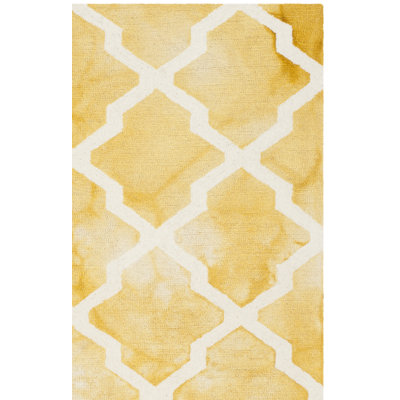 Dip Dye Hand Tufted Wool Geometric Rug