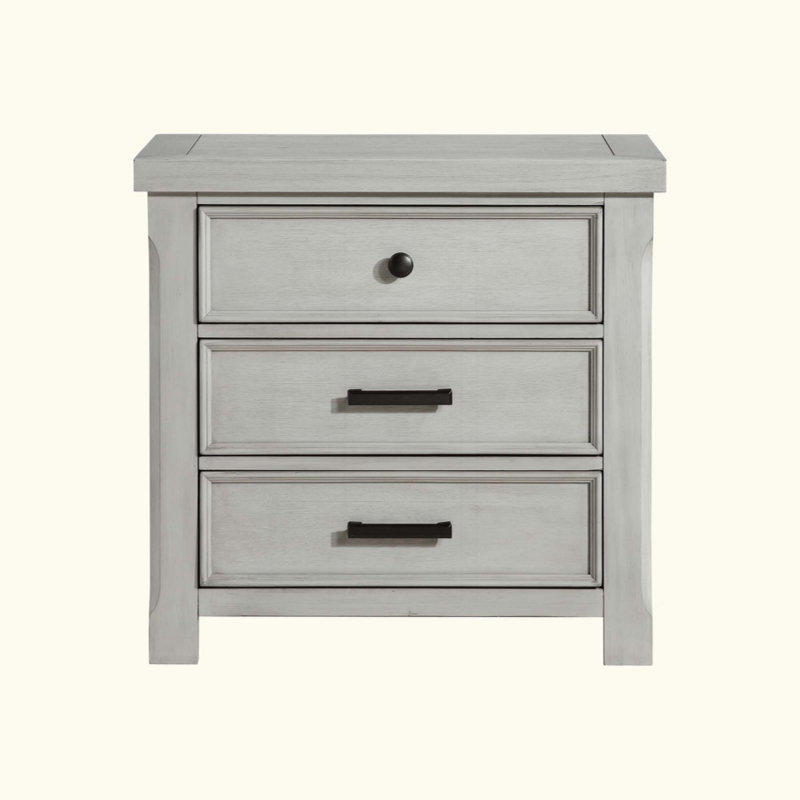 Table de chevet 1 pièce avec 3 tiroirs de rangement pour meubles de chambre à coucher en bois de style campagnard