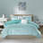 Full/queen Aqua And Silver Geometric Comforter Set