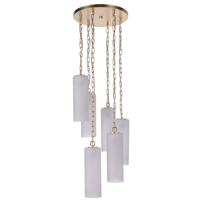 Luminaire suspendu en pot 6 lumières, Coucher de soleil doré