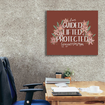 'Guided Lifted Protected'  by Marlee Ash Calligraphy & Design Canvas Wall Art, 30" x 26"