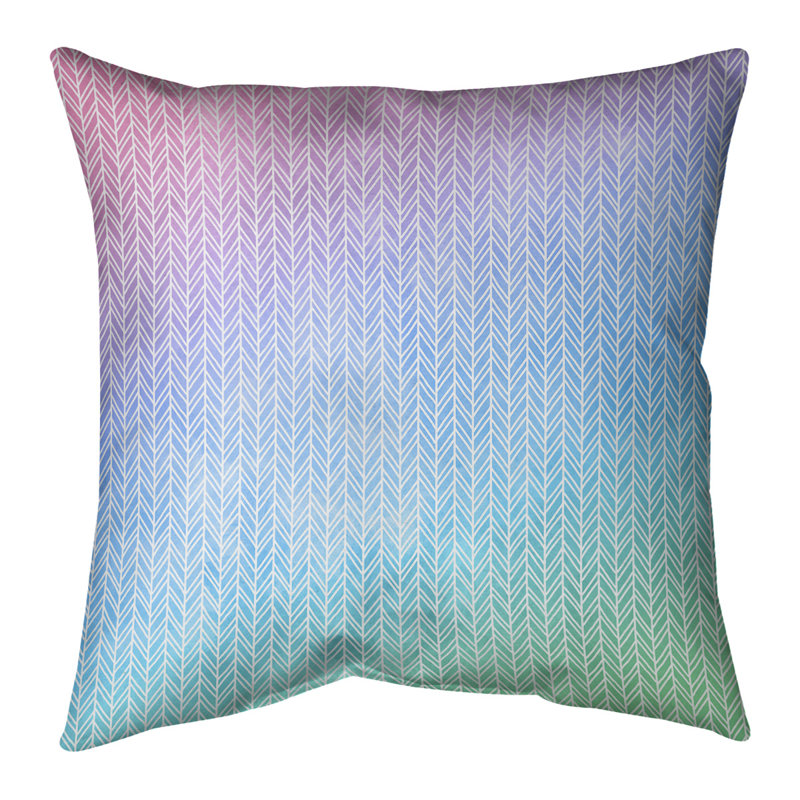 Housse et insert de coussin Katelyn Elizabeth Square, H 26 po x l 26 po, Pas de bourre, Bleu / Rose / Vert