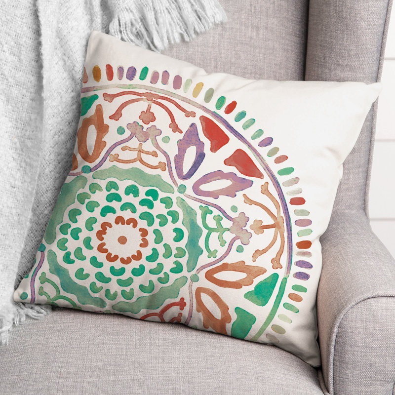 Housse et insert de coussin extérieur d'extérieur, Bleu sarcelle, Floral 2
