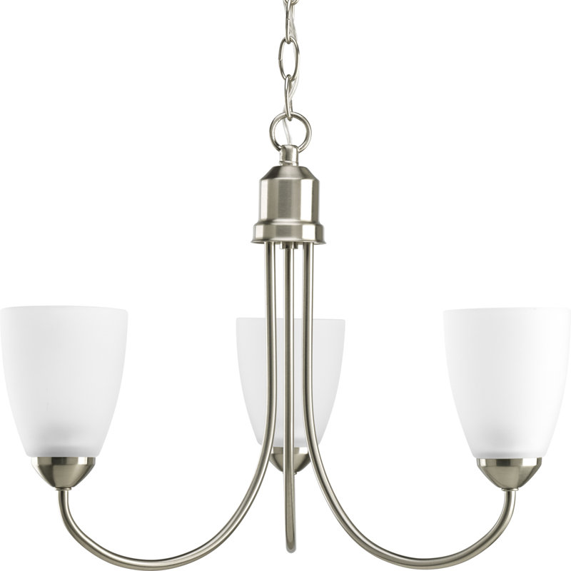 Carilynn 3 - Light Dimmable Classic / Traditional Chandelier, Brushed Nickel