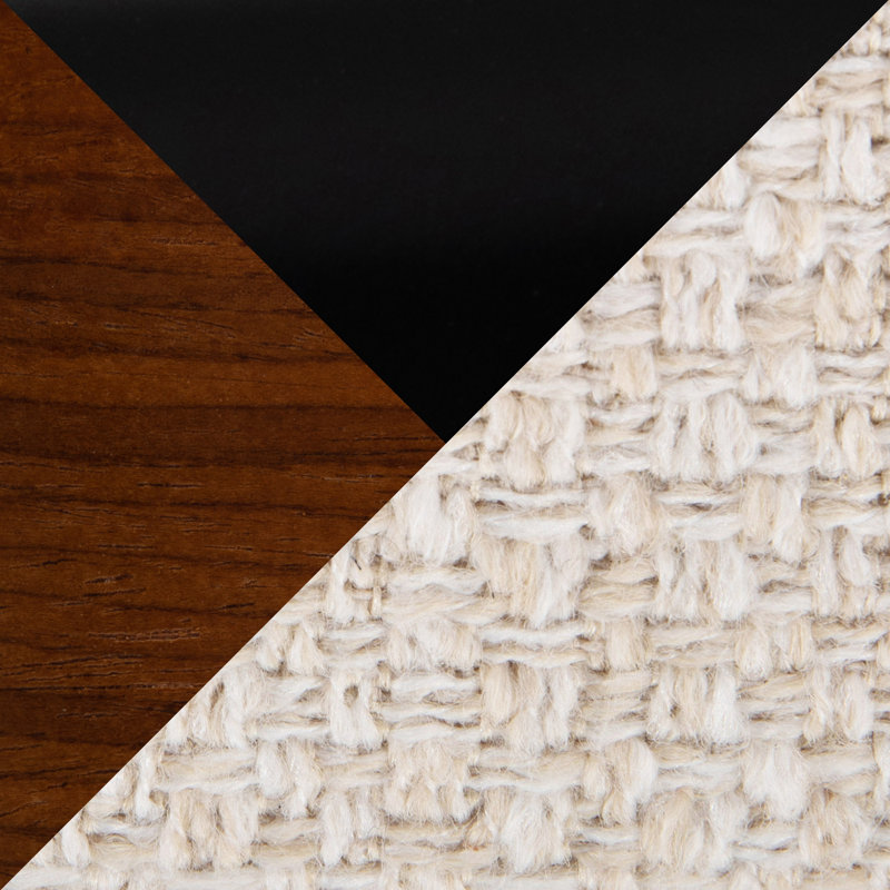 Tabouret de comptoir pivotant 24,25 po Lakyia (ensemble de 2), Noyer / noir, Crème