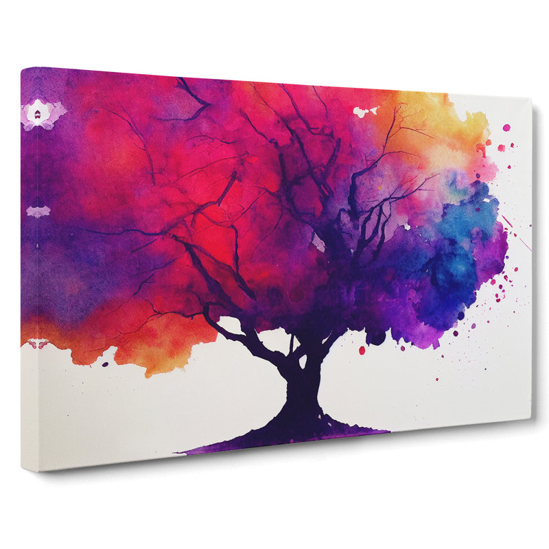 Watercolour Tree Painting Vol.2 - Wrapped Canvas, 35cm H x 50cm W x 3cm D