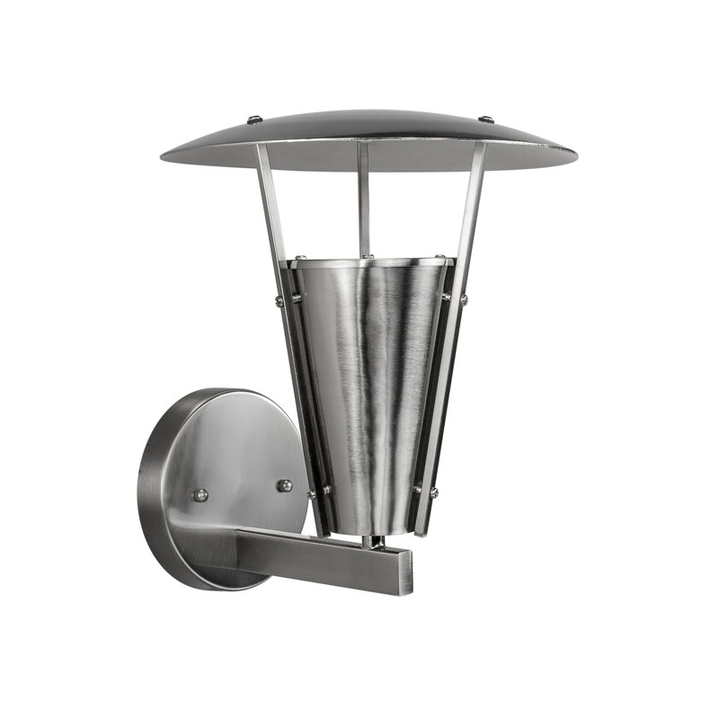Lanterne murale d’extérieur Burdine, Nickel brossé, H 15,5 po x l 14 po x P 15 po