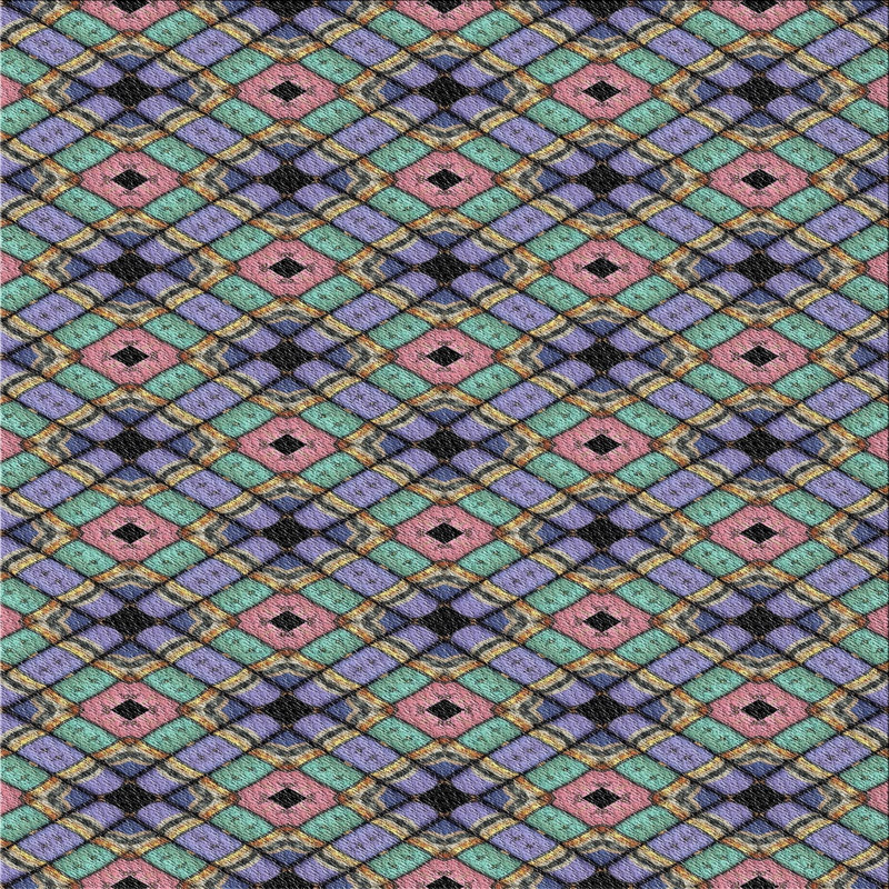 Tapis mauve / vert Power Loom, Carré 6 pi