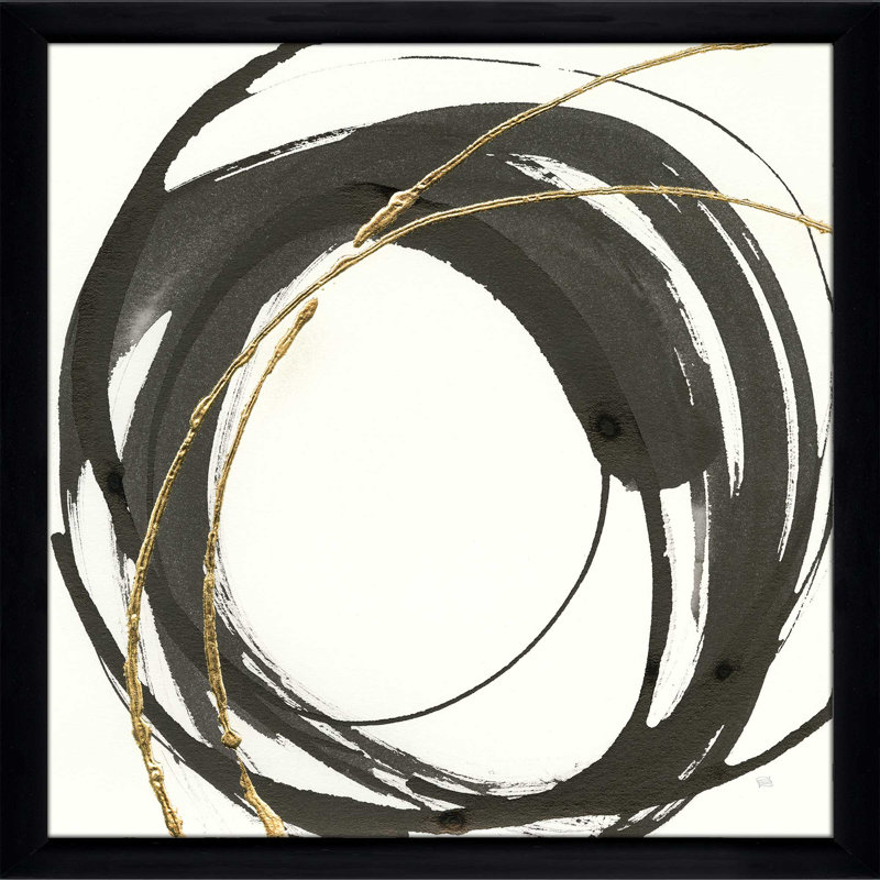 «Gilded Enso IV», reproduction, H 37,5 po x l 37,5 po x P 1 po, Cadre noir