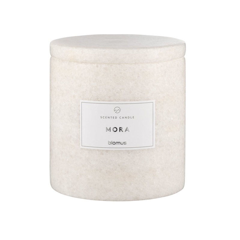 Bougie parfumée FRABLI avec récipient en marbre - petit - parfum Mora, 11,2 oz