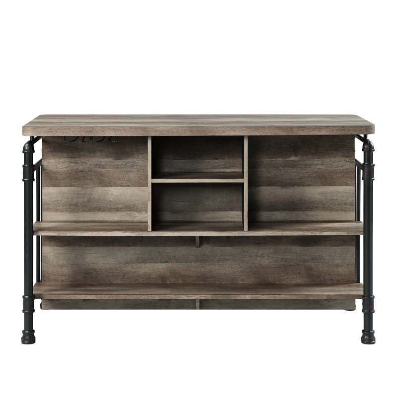 Antique Oak & Sandy Gray Counter Height Table, 38 In. Package Width 35Mm Thick Shelf