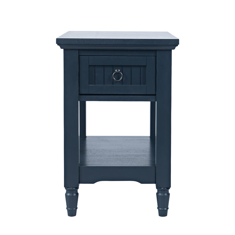 Table de bout avec tablette de rangement Pearce Modern Farmhouse, Marine