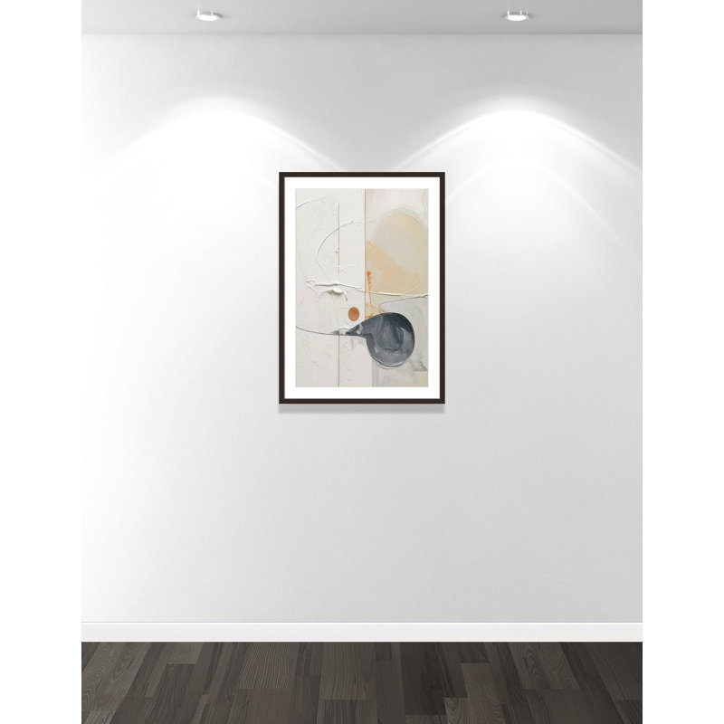 «Plastering III» par Alonza Saunders, L 25,5 po x H 35,5 po, Noyer à grain ouvert, Imprimé mat