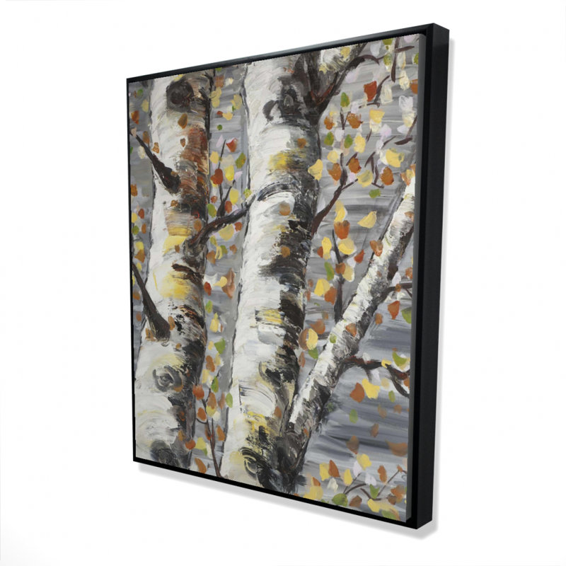 Art sur toile encadré, "Bouleaux blancs en herbe"