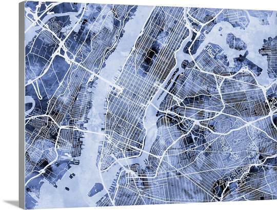 'New York City Street Map' by Bellen Graphic Art Print 17 Stories 