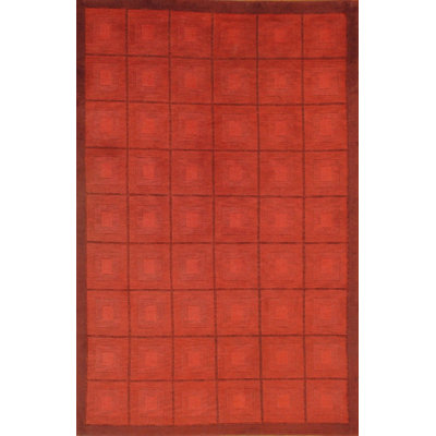 Geometric Area Rug in Red