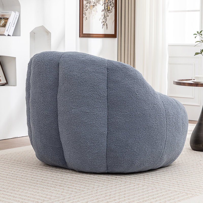 Fauteuil à billes avec rembourrage, Teddy bleu clair