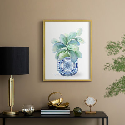 Plant Chinoiserie II Framed Print - Solid Wood