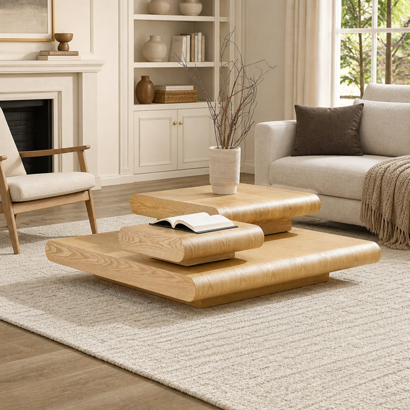 3PCS Modular Stacking MDF Coffee Table Set