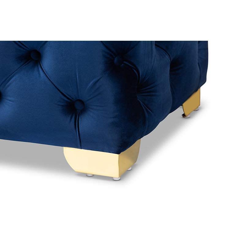 Banc rembourré Crotts, Bleu royal
