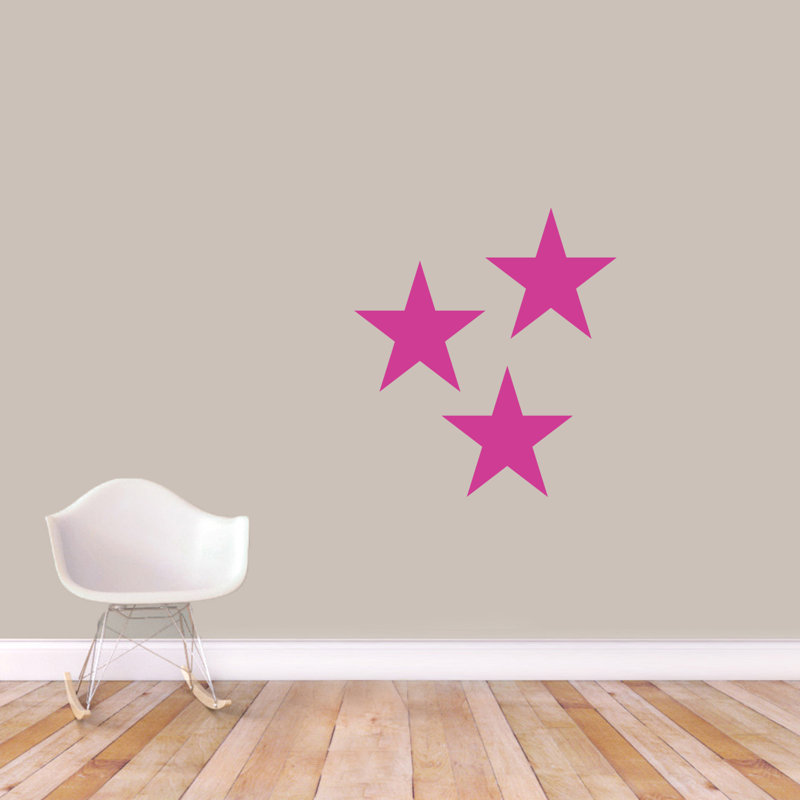 Adhésif décoratif étoiles, Rose vif