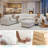Oversized Upholstered Sectional Sofa, Modular Cloud Sectional Couch With Ottoman-867099836