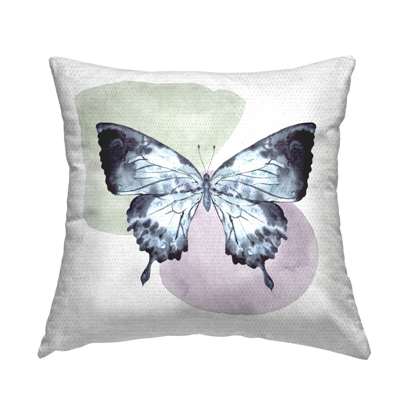Coussin d'extérieur imprimé papillon sur des formes simples par Kim Allen